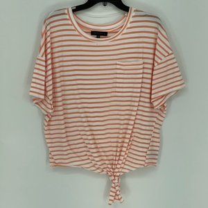 Sanctuary Women's Striped Front Tie Shirt